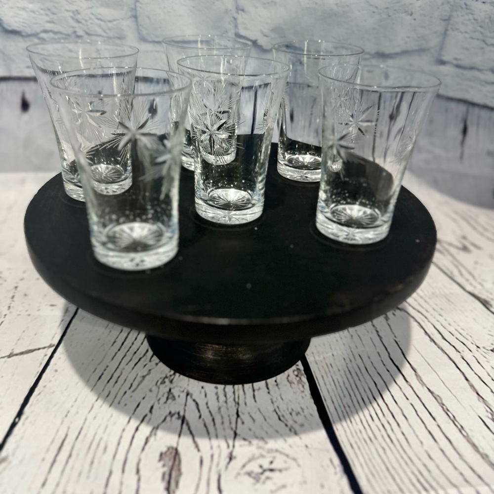 Vintage Glass Fostoria Starburst Tumbler set of 6